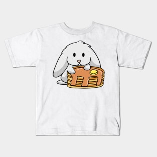 Cute Bunny Pancakes White Kids T-Shirt